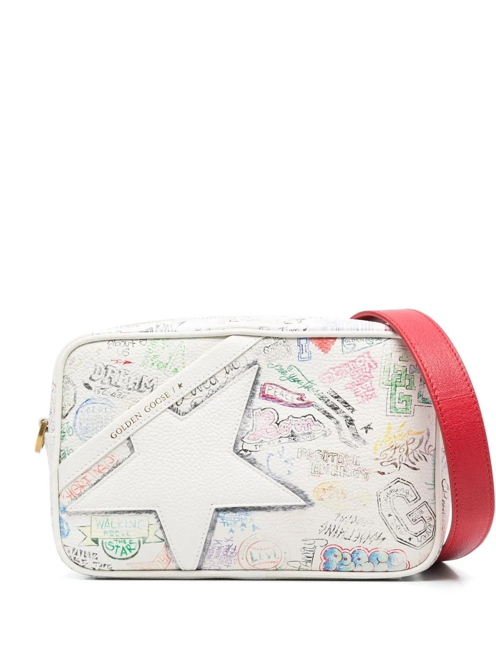 

Golden Goose bolsa crossbody con estampado gráfico - Blanco