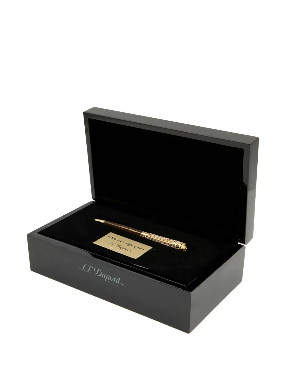 S.T. Dupont Balpen met print - Bruin