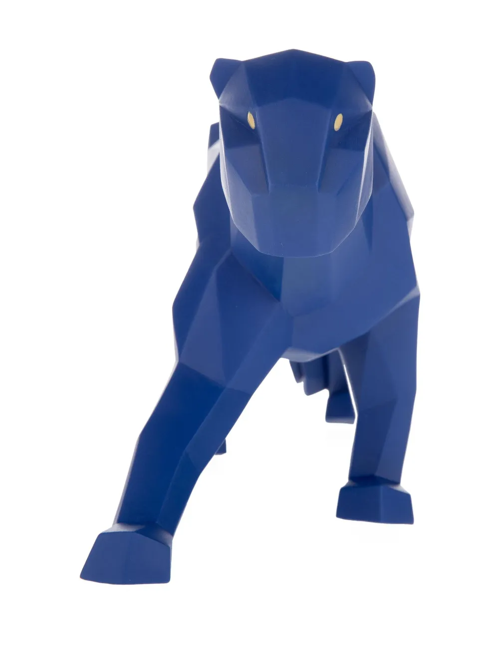 Shop Lladrò Panther Faceted Porcelain Figurine In Blue