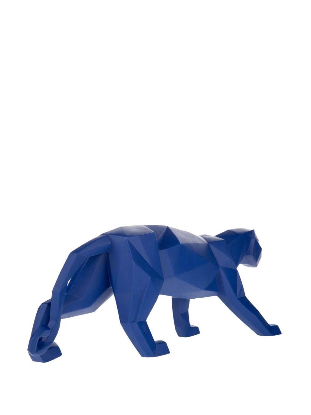 Shop Lladrò Panther Faceted Porcelain Figurine In Blue