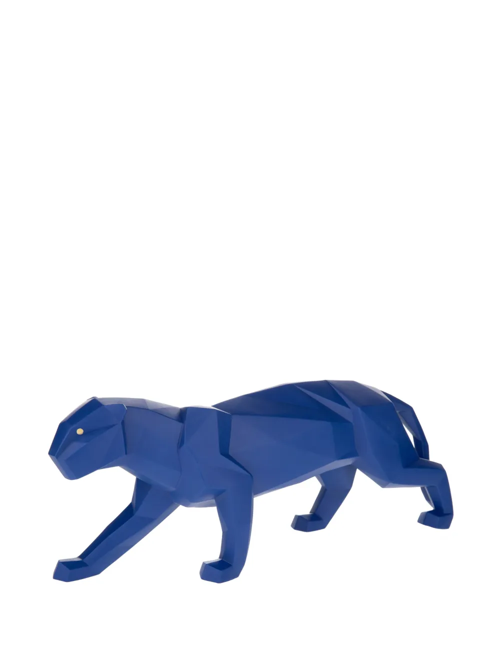 Shop Lladrò Panther Faceted Porcelain Figurine In Blue