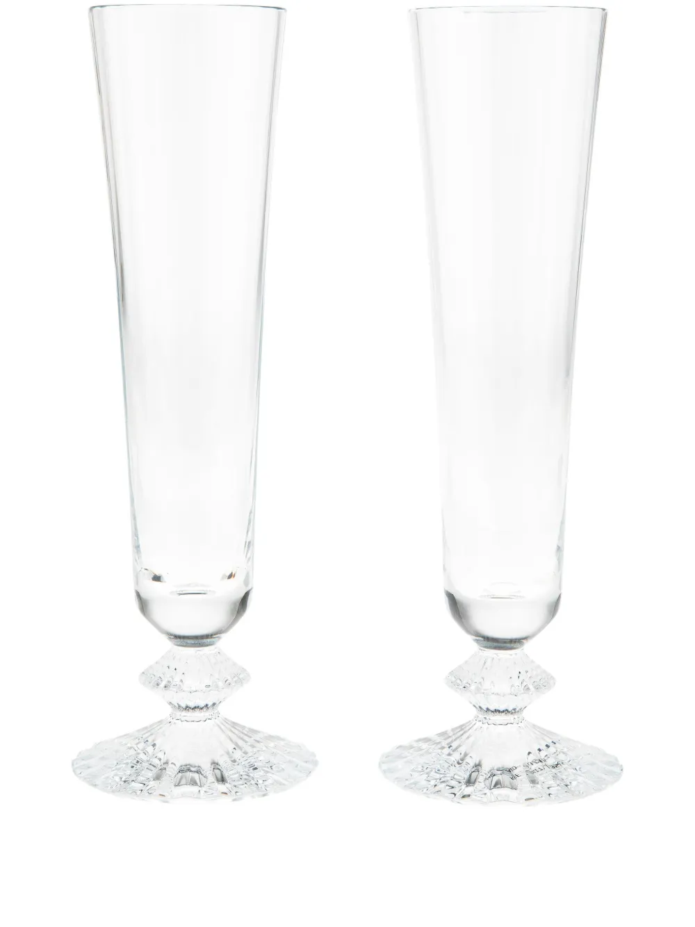 Baccarat Mille Nuits Flute Glasses (set Of 2) In White