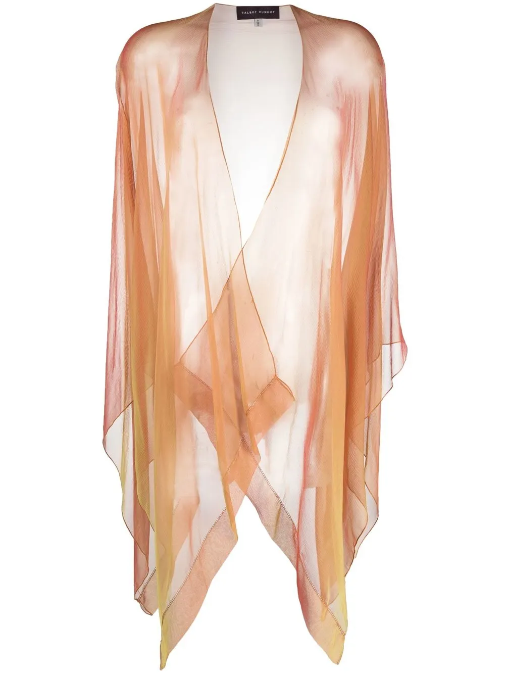 

Talbot Runhof asymmetric sheer cape - Orange