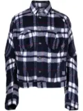 Natasha Zinko plaid-check print shirt jacket - Blue