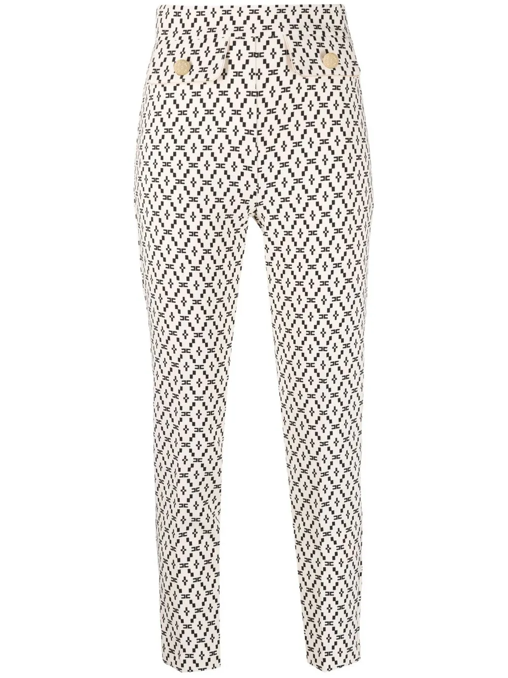 

Elisabetta Franchi pantalones con logo estampado - Blanco