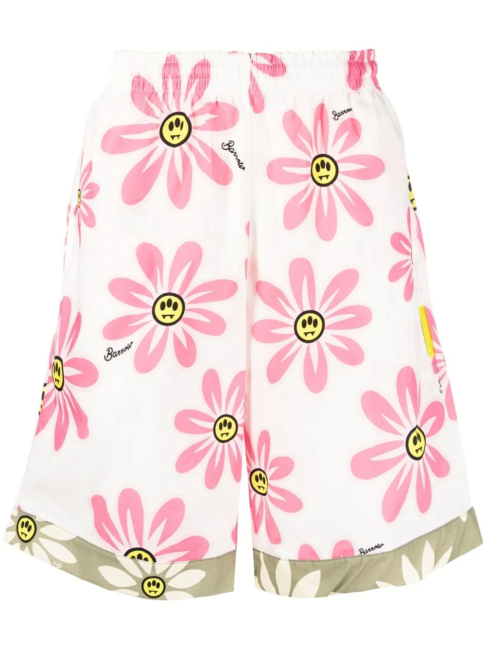 

BARROW floral-print elasticated-waist shorts - White