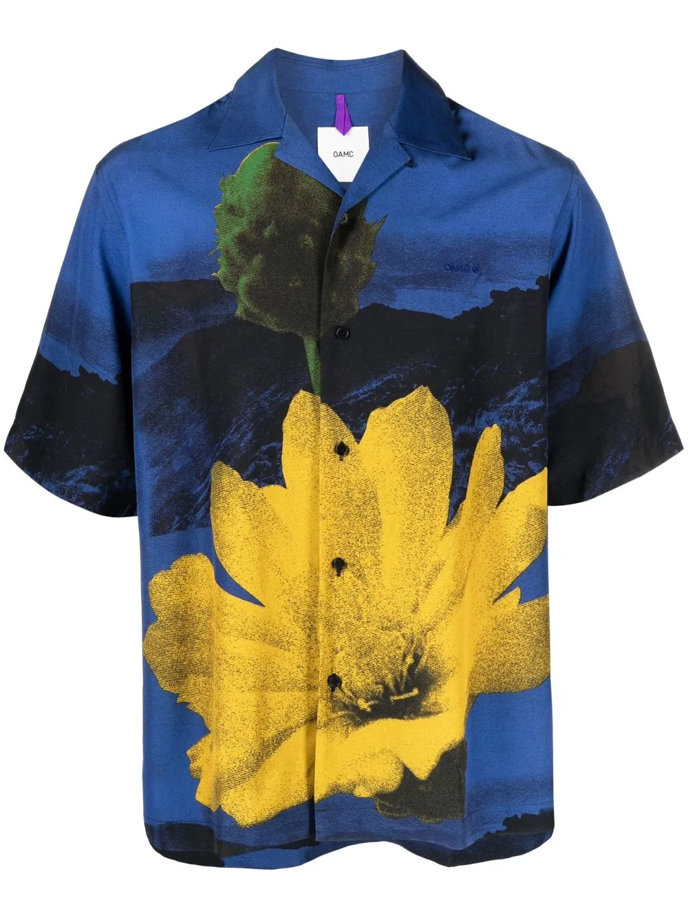 

OAMC floral-print short-sleeved shirt - Blue