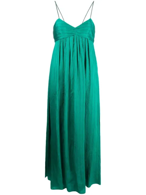 crinkled stripe-print maxi dress
