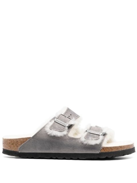 Birkenstock - shearling-lined double-strap slides