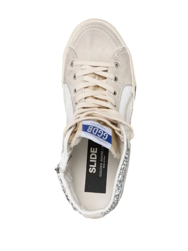 ゴールデングース　Golden  ハイカットスニーカー　SLIED Golden Goose Slide ハイカット スニーカー | シルバートーン