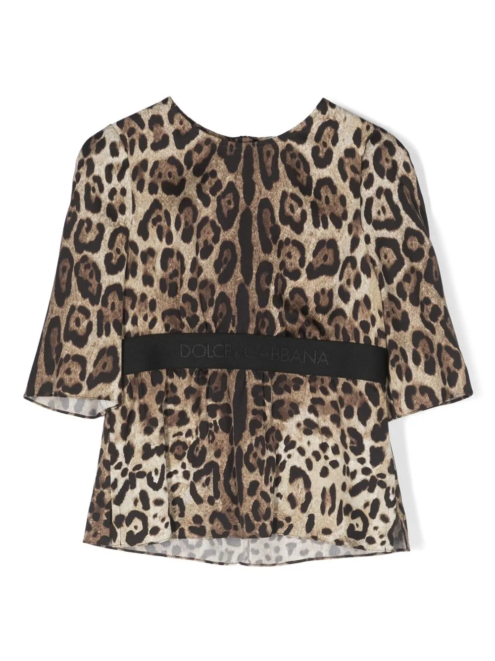 

Dolce & Gabbana Kids animal-print elasticated-waist top - Black