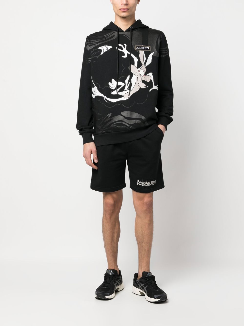 Iceberg Shorts met geborduurd logo - Zwart