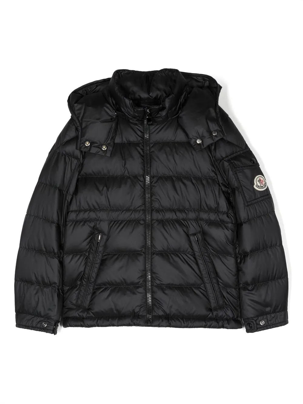 

Moncler Enfant chamarra capitonada con capucha - Negro