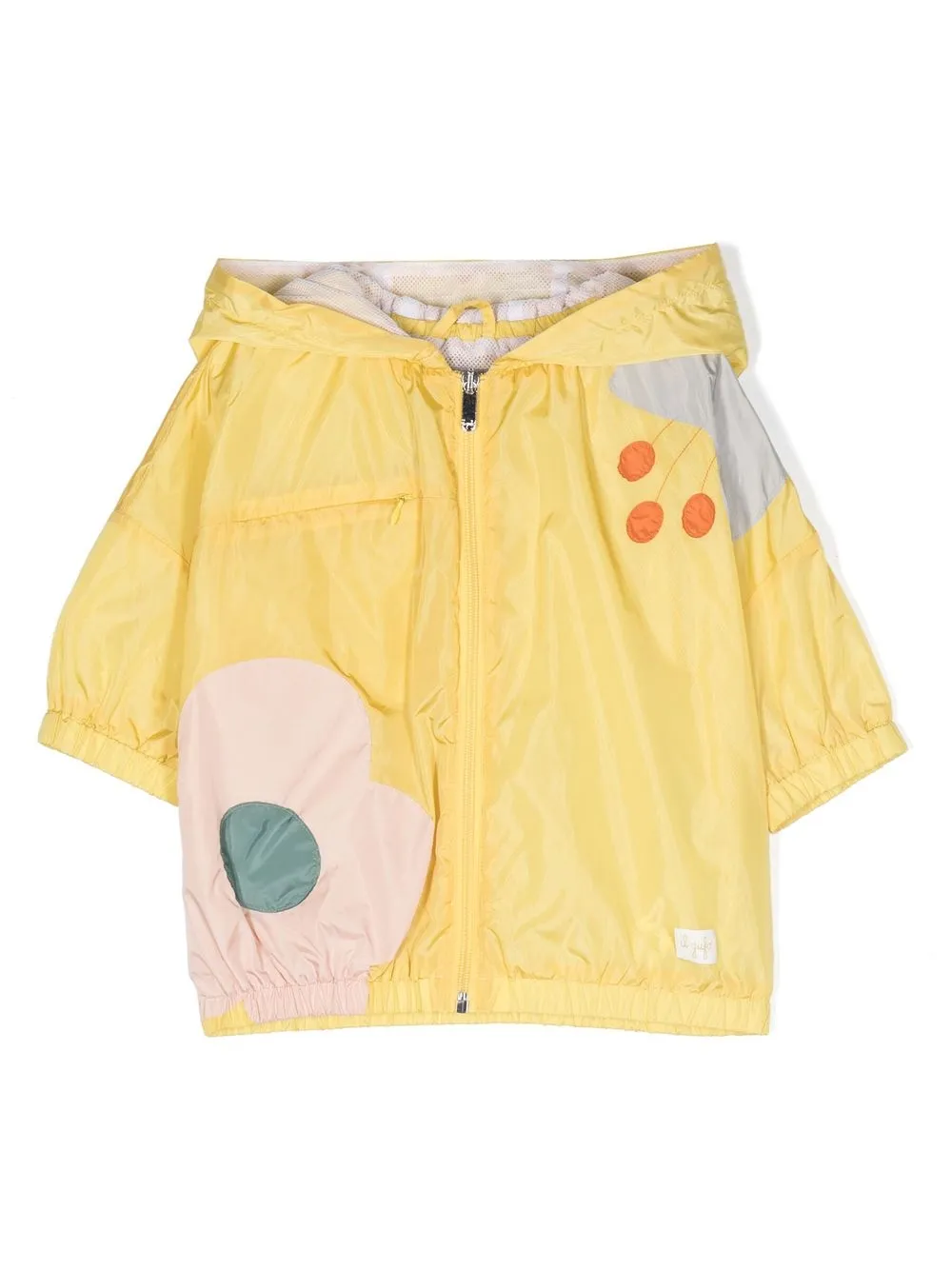 

Il Gufo flower-print hooded rain jacket - Yellow