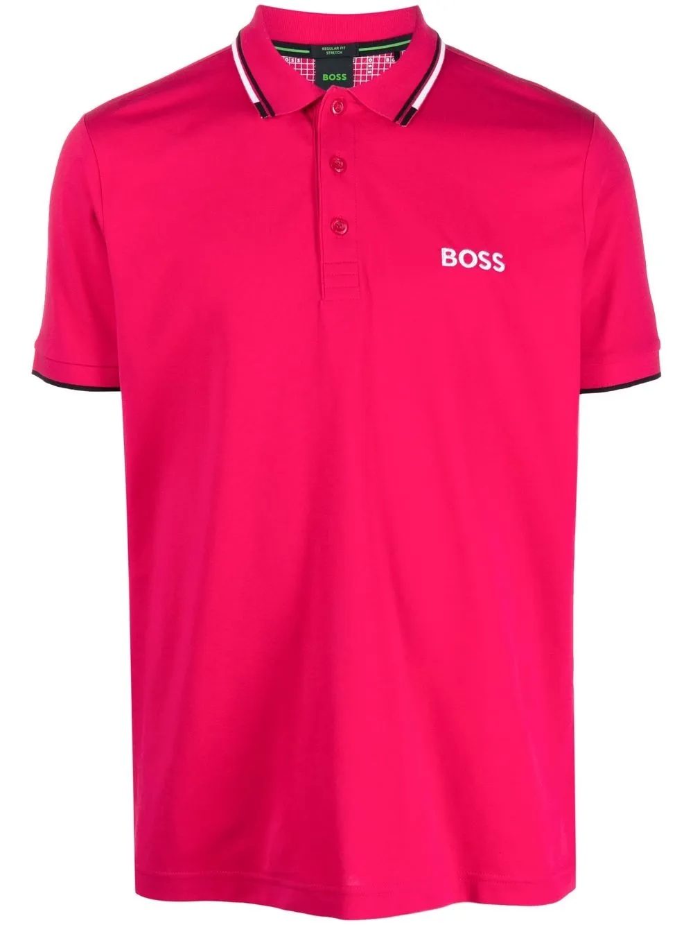 

BOSS logo-embroidery polo shirt - Pink