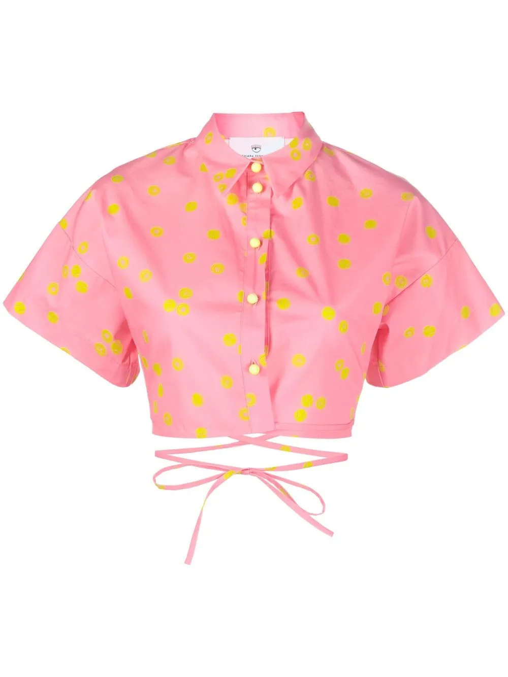 

Chiara Ferragni cropped tennis-ball print shirt - Pink