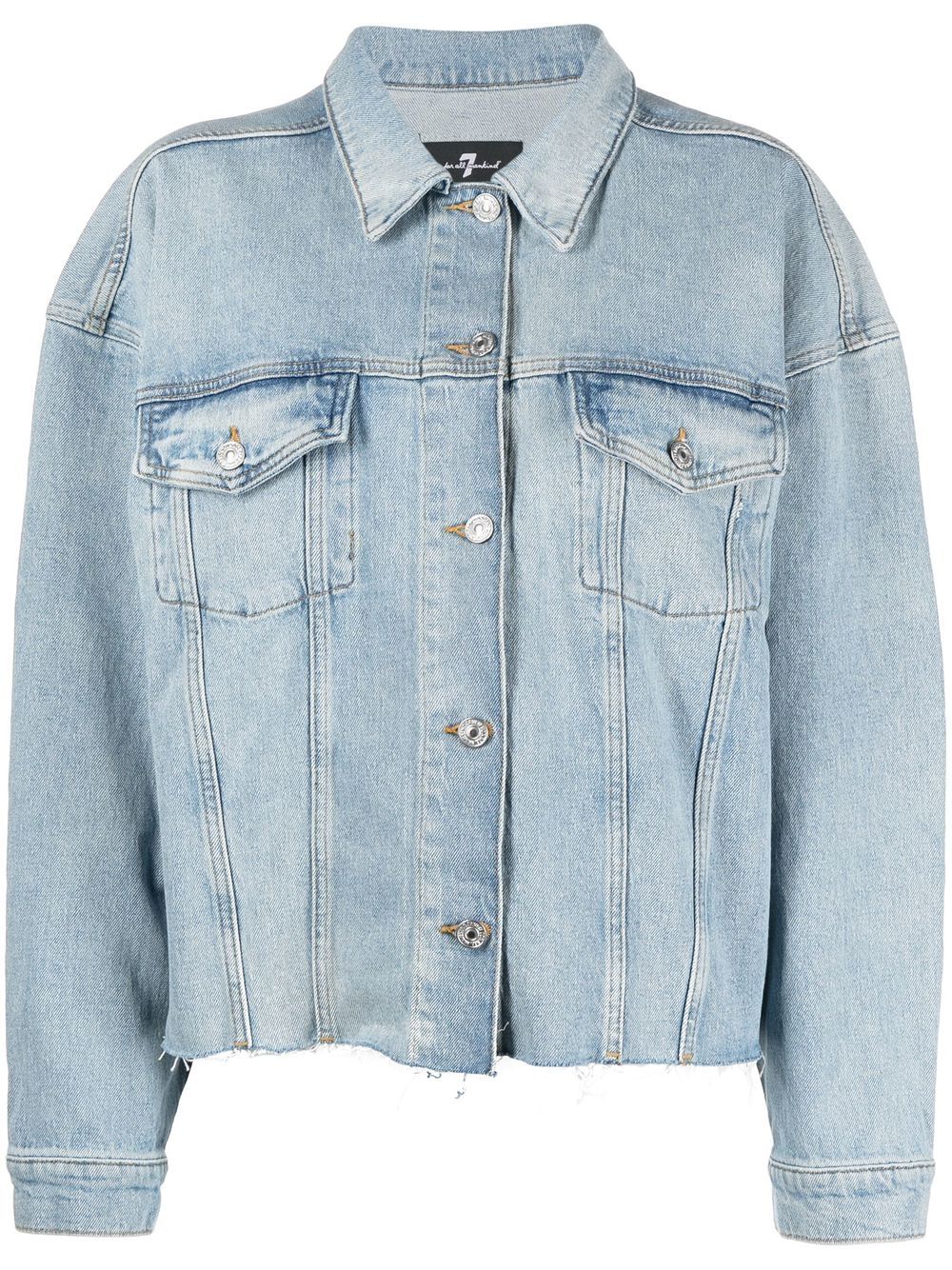 7 FOR ALL MANKIND CROPPED EASY TRUCKER DENIM JACKET