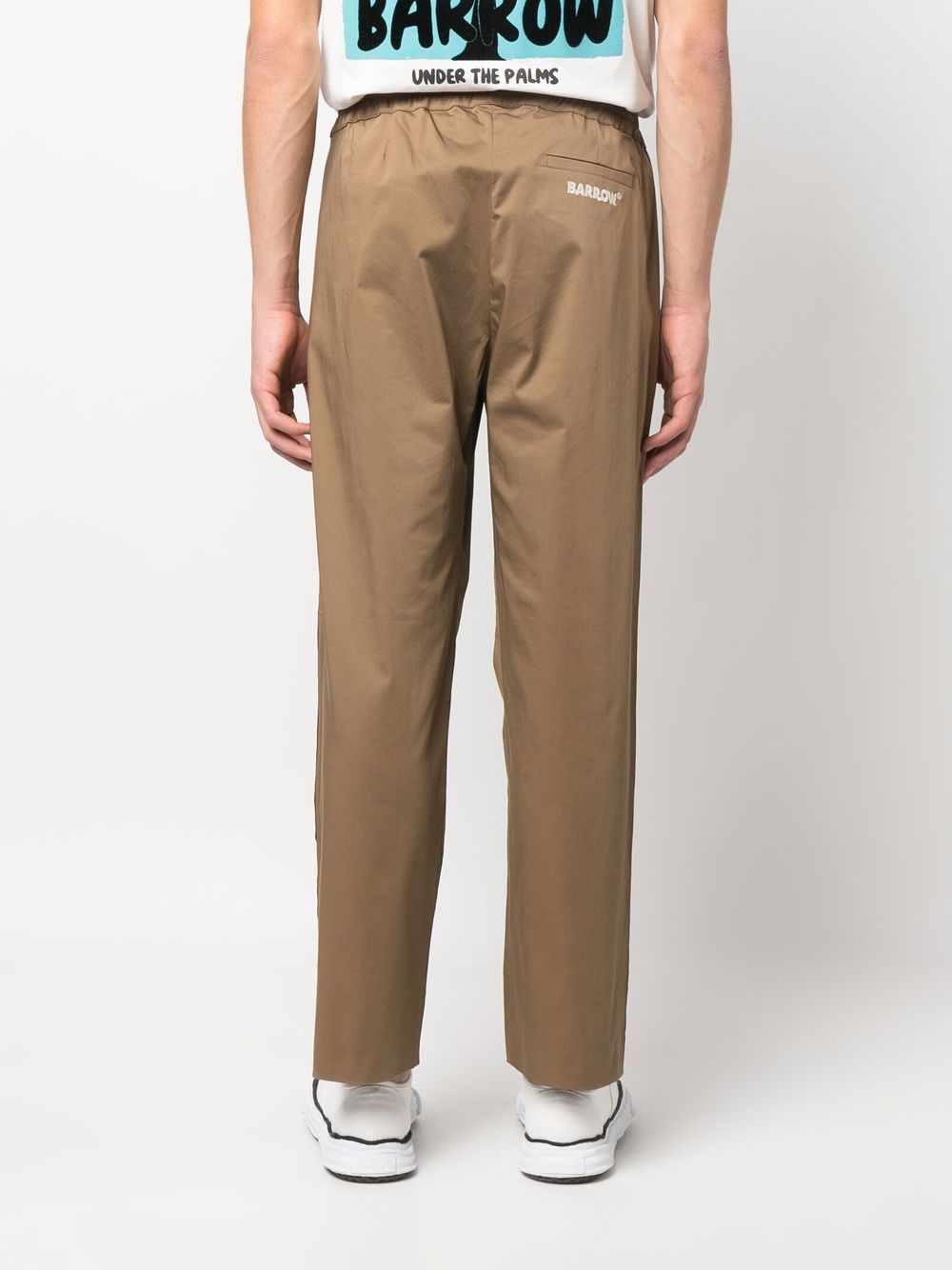 Shop Barrow Side-stripe Drawstring-waist Pants In Brown