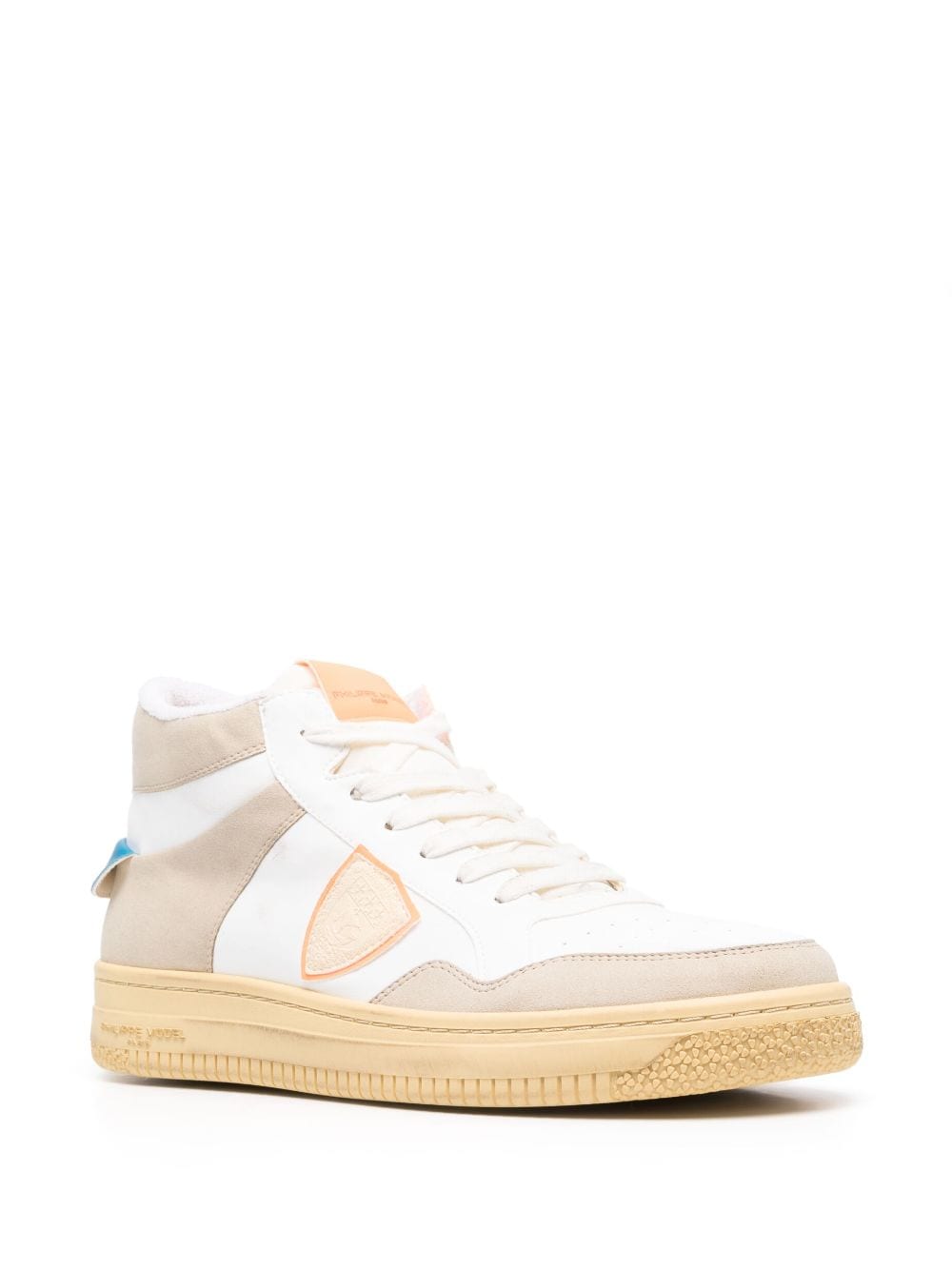 Shop Philippe Model Paris Recycled-polyester High-top Sneakers In White