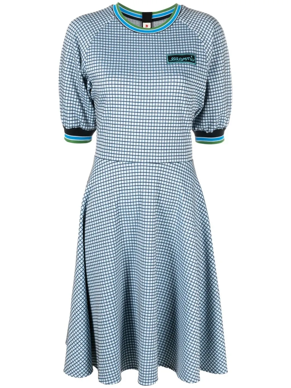 Marni logo-patch Checked Dress - Farfetch