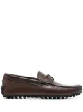 Tod's almond-toe T-buckle loafers - Brown