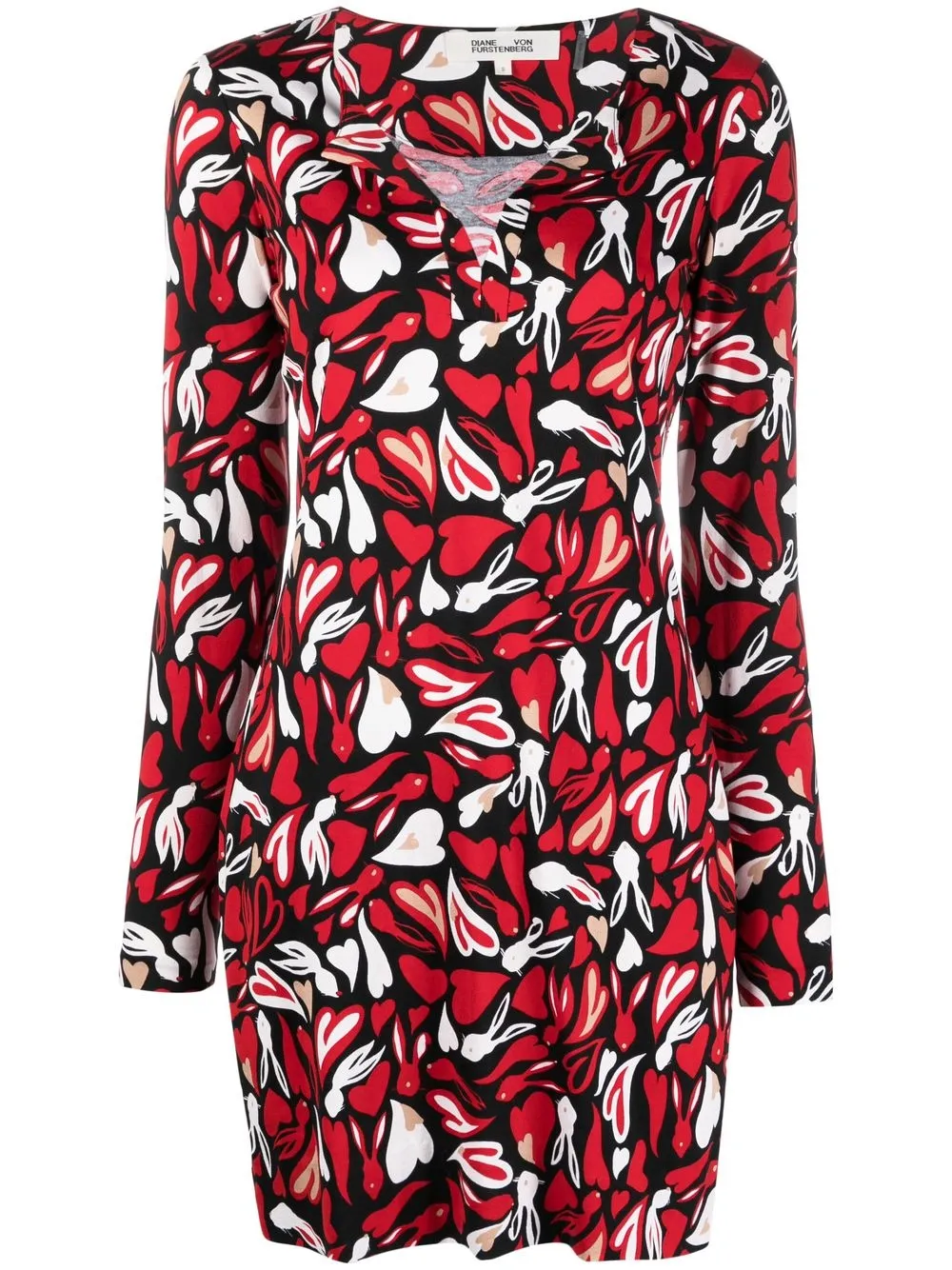 

DVF Diane von Furstenberg vestido corto con estampado gráfico - Rojo