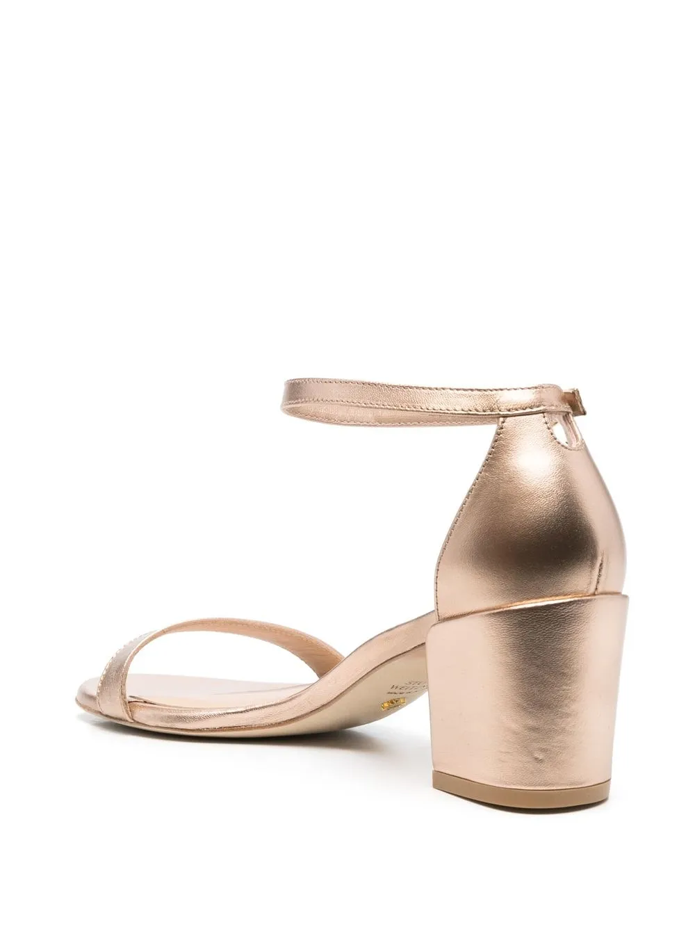 

Stuart Weitzman 65mm metallic-effect leather sandals - Pink