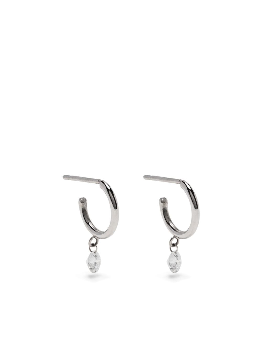 18kt white gold diamond hoop earrings