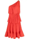 Lanvin pleated one-shoulder dress - Red