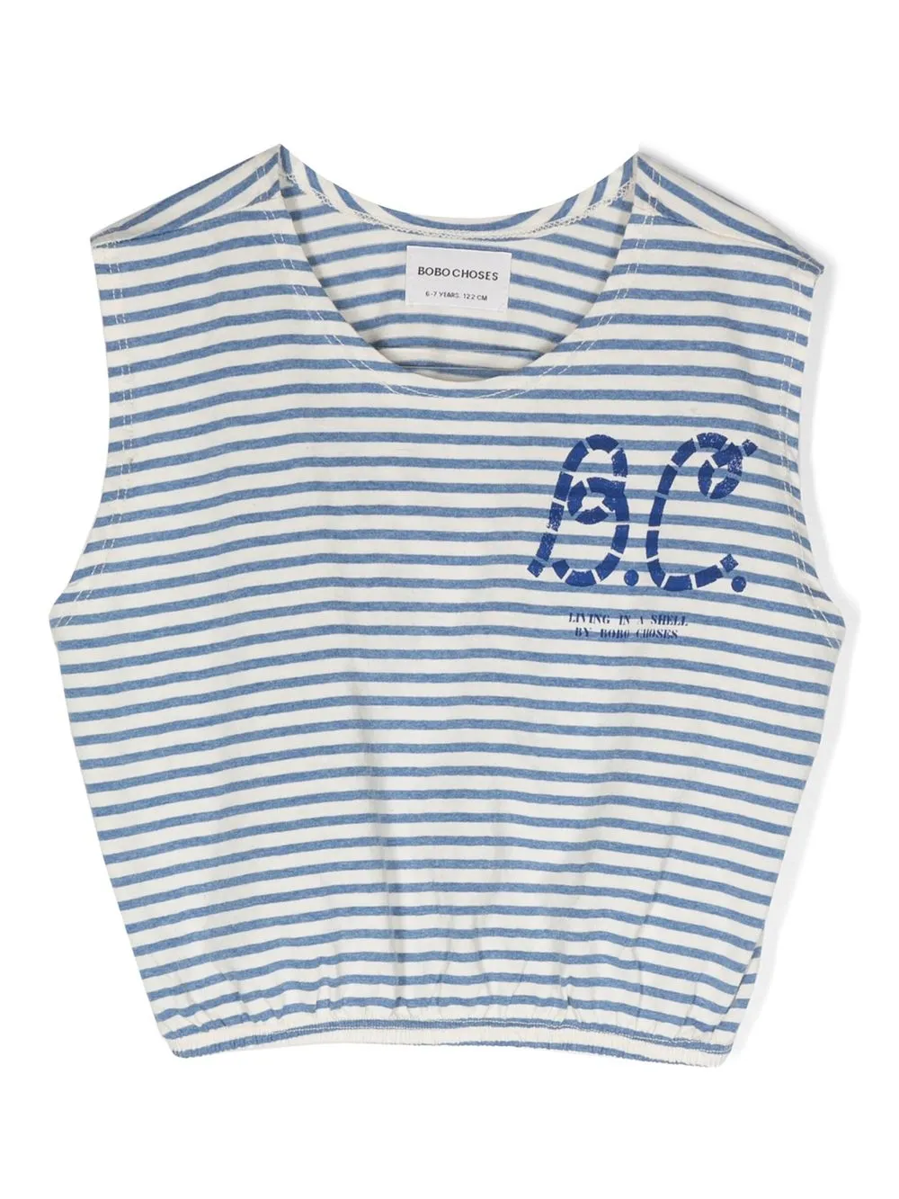

Bobo Choses logo-print striped top - Blue