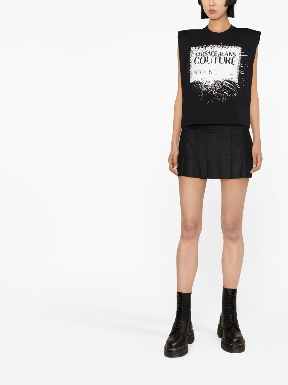 Versace Jeans Couture T-shirt met logoprint - Zwart