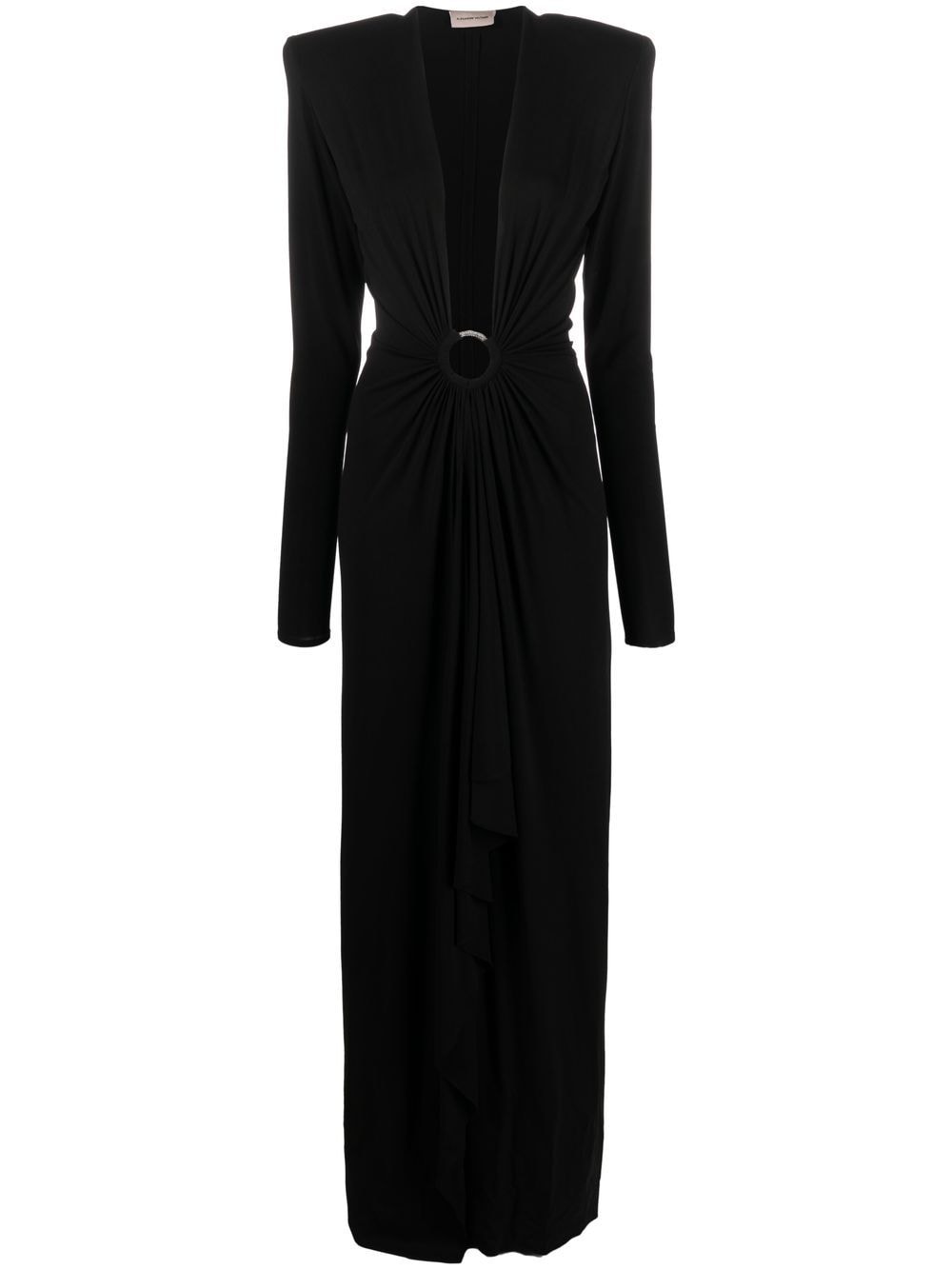 Shop Alexandre Vauthier Plunge-neck Gown In 黑色