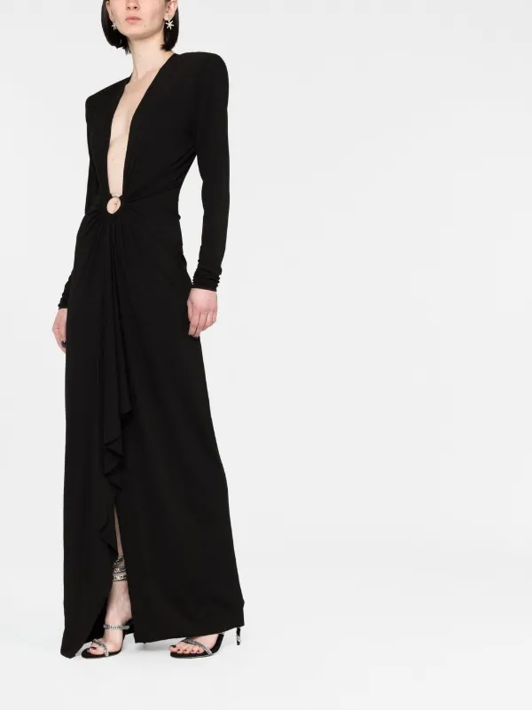 Alexandre Vauthier plunge-neck Gown | Black | FARFETCH
