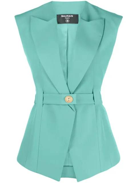 Balmain abrigo sin mangas con cinturón