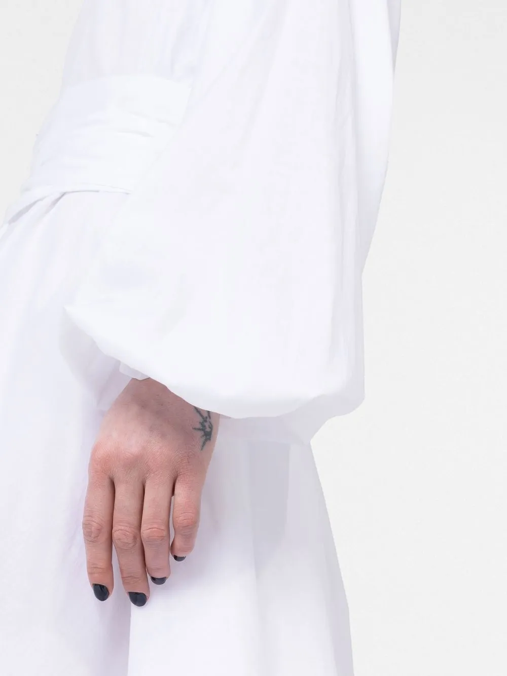 Alexandre Vauthier Ruched-detail Long-sleeve Midi Dress In White