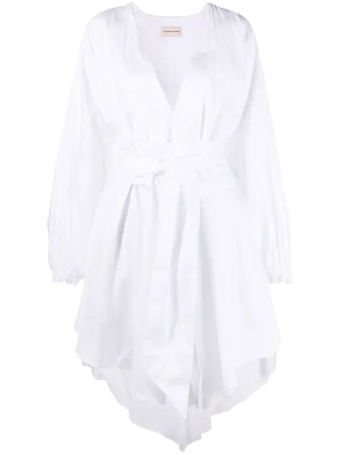 Alexandre Vauthier ruched-detail long-sleeve midi dress 