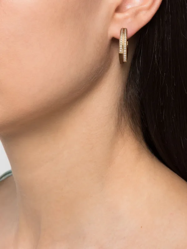 【関税込み】Handcuff Earring - Rainbow K - 9K Gold - Yellow Rainbow K 9kt Yellow Gold Handcuff Diamond Earring | Purple