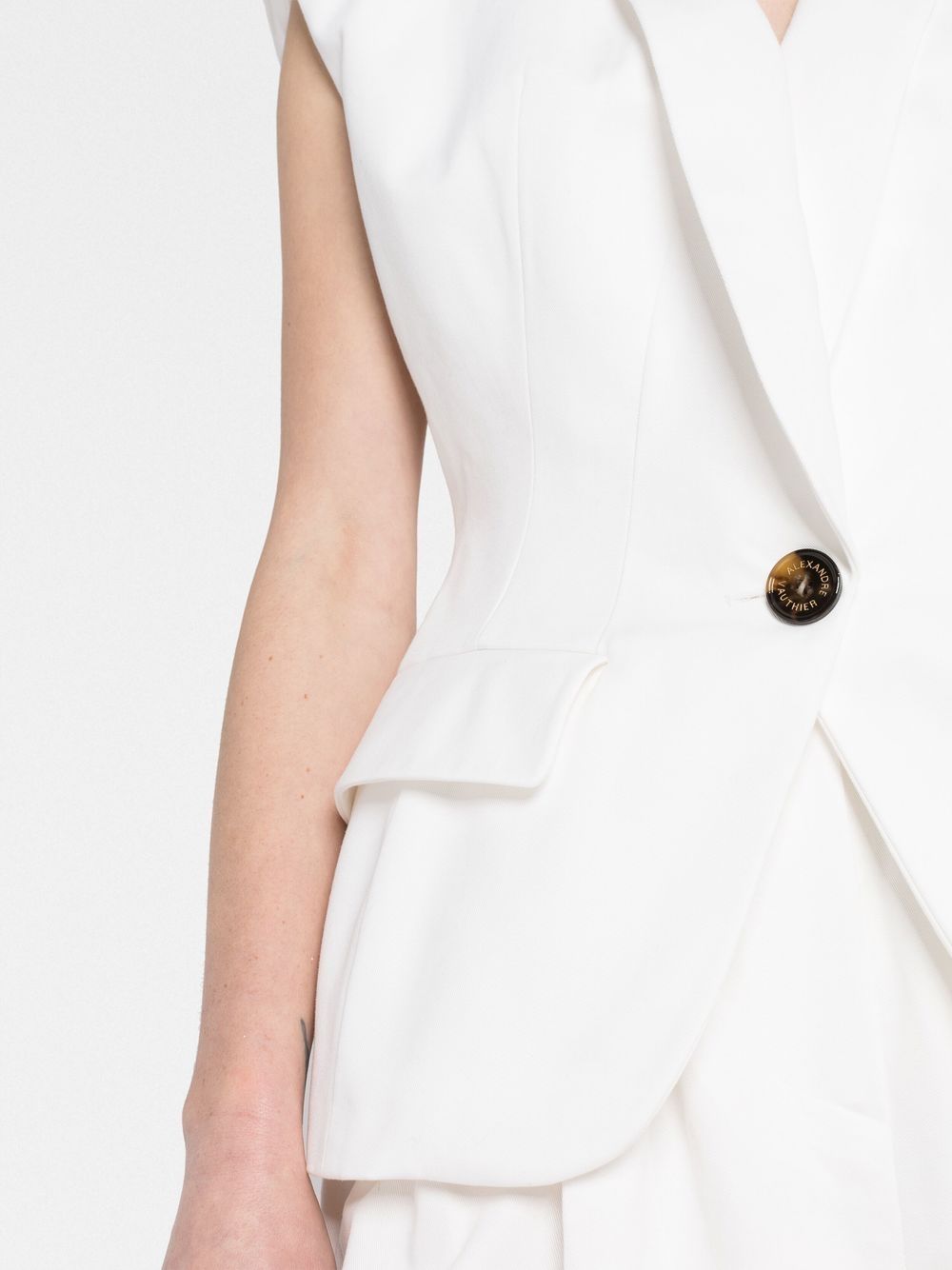 Shop Alexandre Vauthier Single-breasted Cotton Waistcoat In White