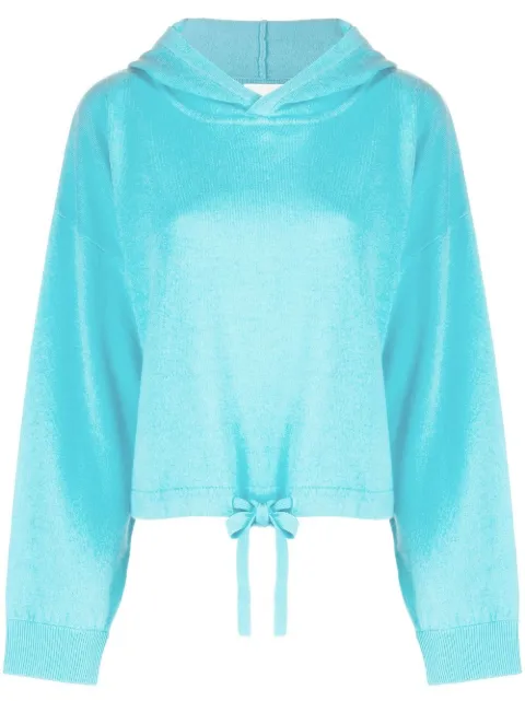 Allude - drawstring-waist knitted hoodie