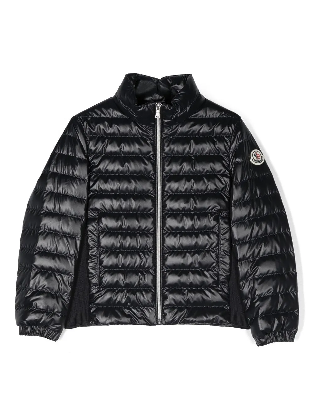 

Moncler Enfant logo-patch zip-up padded jacket - Blue