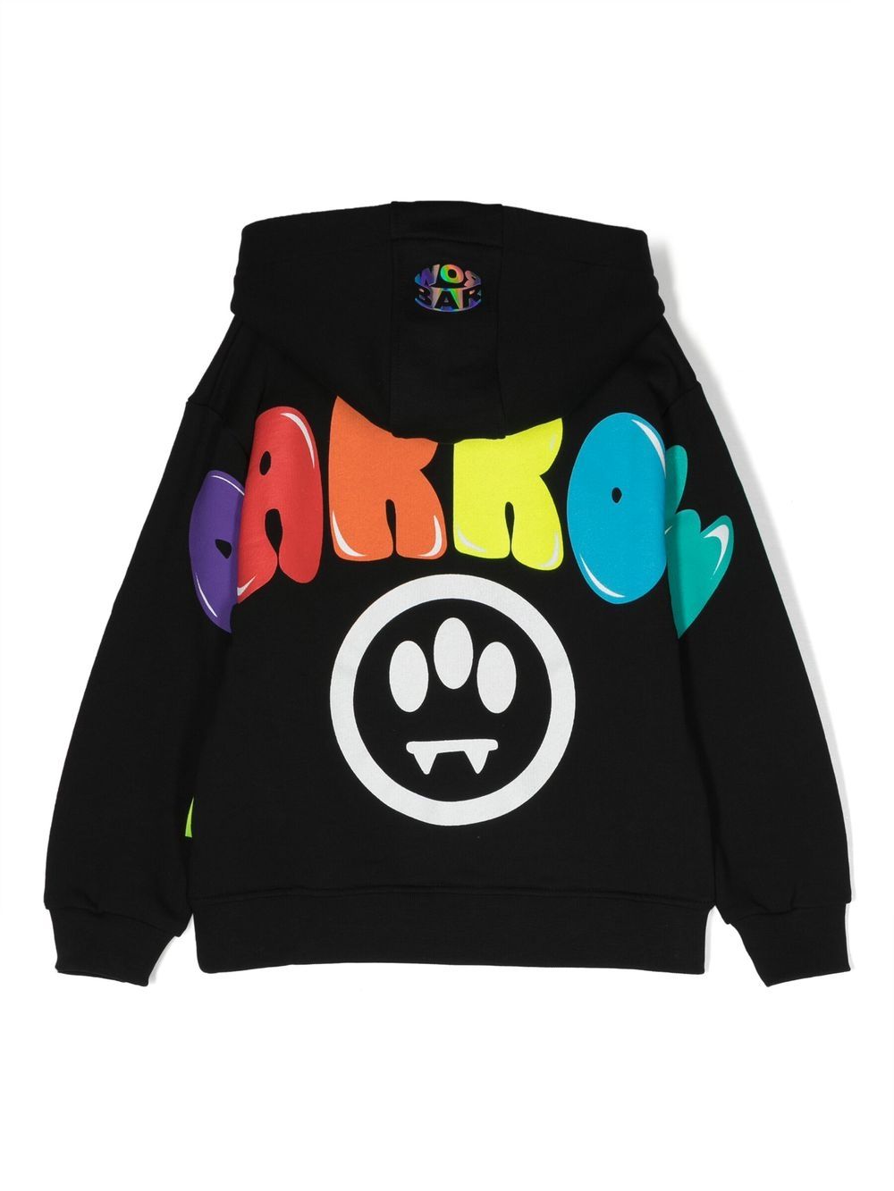 Shop Barrow Rainbow Logo-print Hoodie In Schwarz