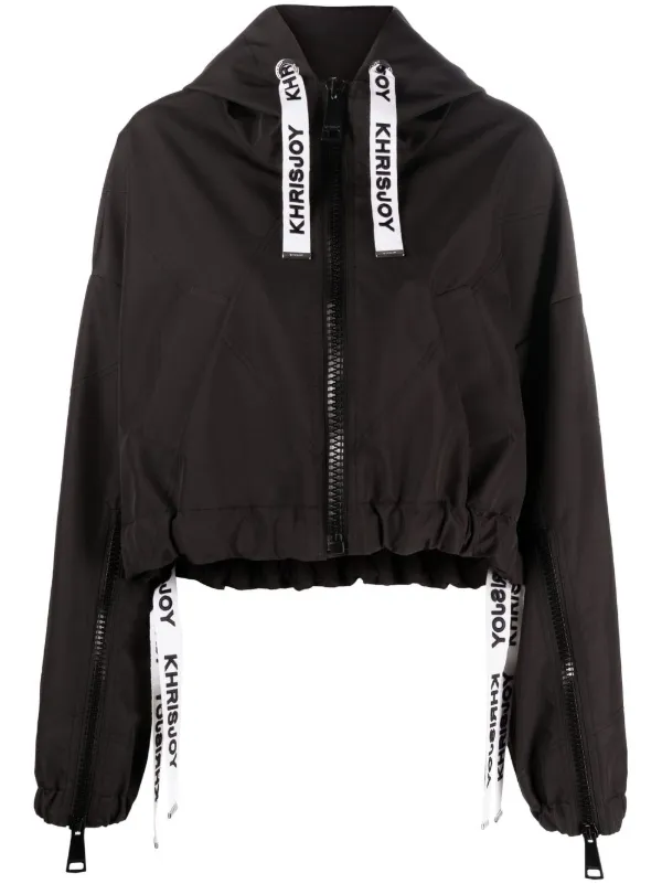 Cropped 2025 drawstring windbreaker