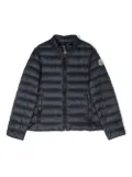 Moncler Enfant logo-patch zip-up padded jacket - Blue