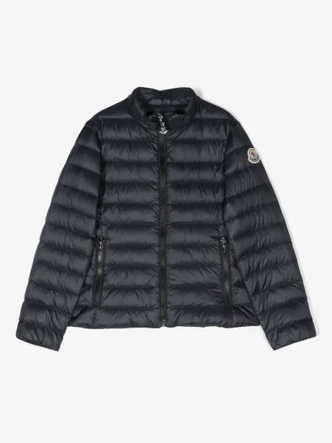 Moncler Enfant logo-patch zip-up padded jacket 