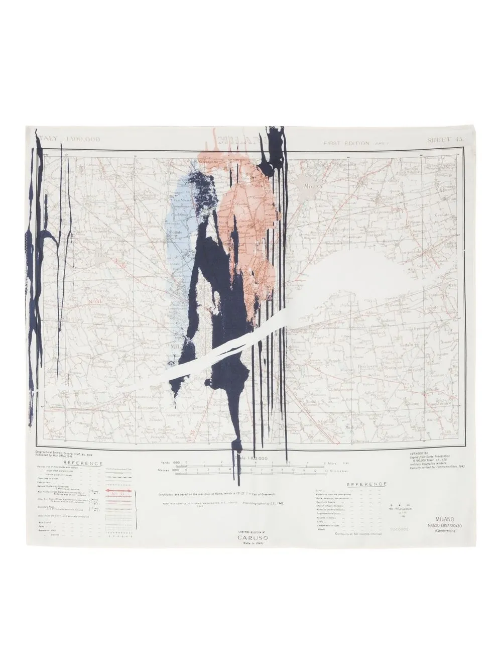 

Caruso map-print silk scarf - Neutrals