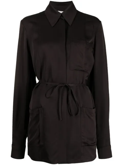 Jil Sander sobrecamisa satinada con moño en la cintura