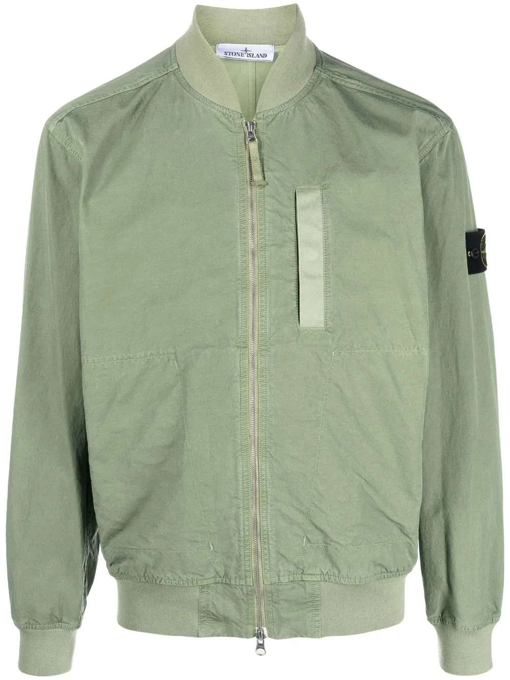 

Stone Island logo-patch zip-up jacket - Green