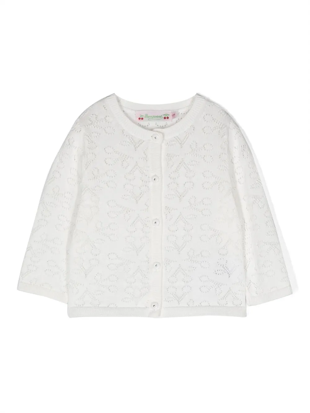 

Bonpoint cut-out cherry-motif cardigan - White