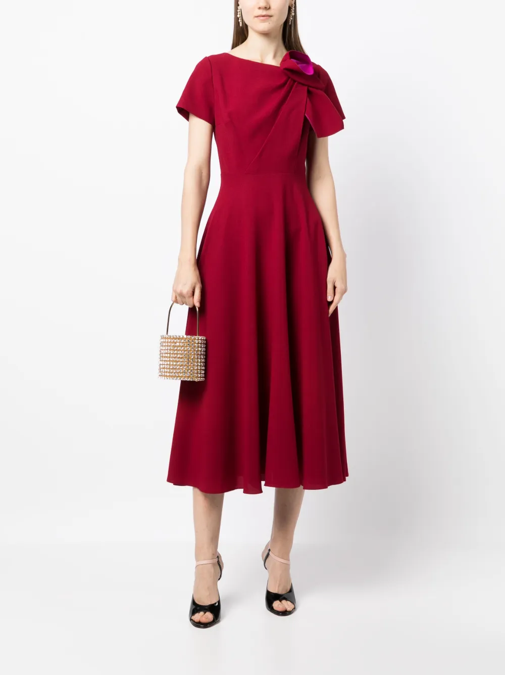 Roksanda Jurk met bloemenpatch - Rood