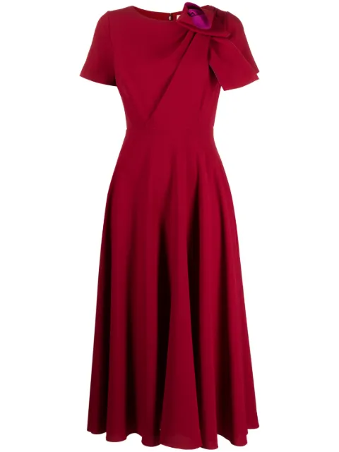 Roksanda floral-appliqué flared dress